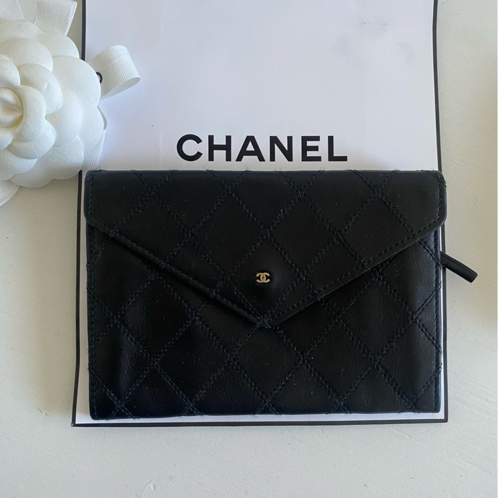 Chanel Vintage Stitch Flap Wallet Pouch Preloved As Is